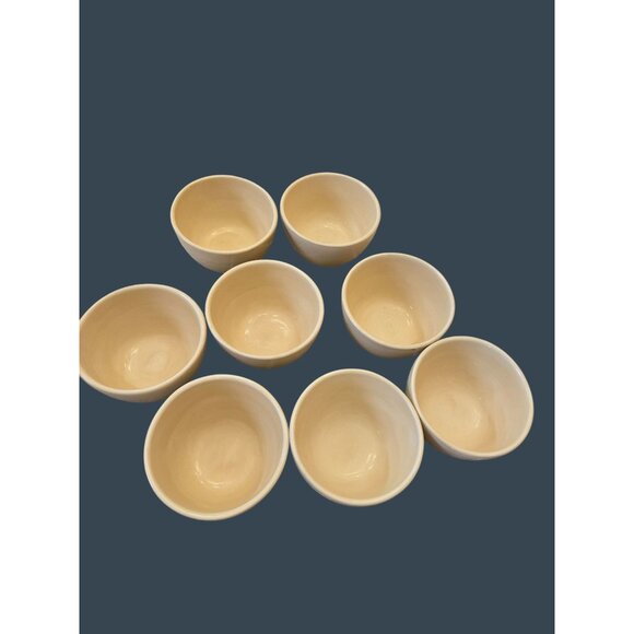 Set Of 8 Pottery Barn Sausalito Beige Stoneware Bowls - Picture 2 of 10